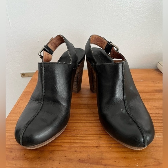 Madewell Saddle Black Leather Slingback Mule Stacked Heel - Picture 5 of 10